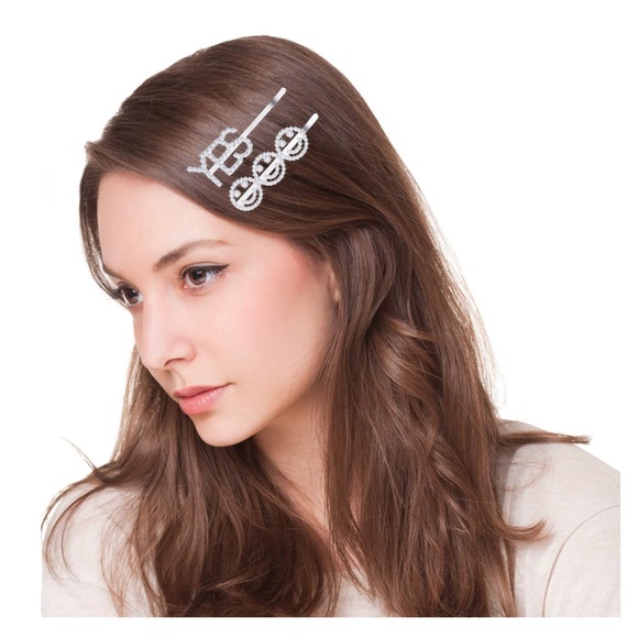 PEACE Rhinestone Bobby Pin Barrette Hair Clip - Picture 4 of 8